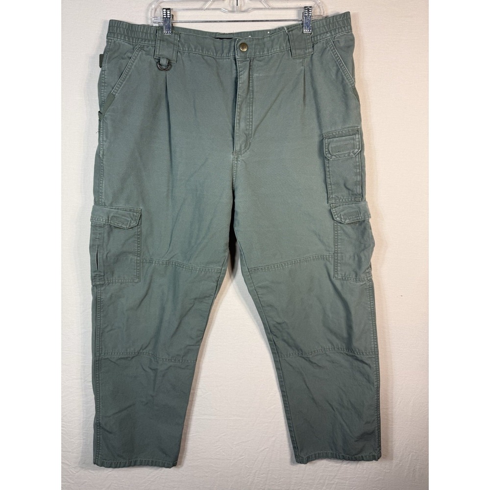 511 Tactical Cargo Pants Mens 40x30 Regular Fit Green Canvas Cotton Double Knee
